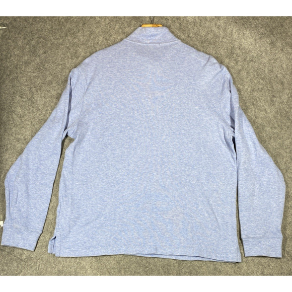Polo Ralph Lauren Sweater Mens Large Blue 100% Cotton Estate Rib 1/4 Zipper - Picture 9 of 9